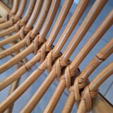 Rattan and bamboo desk with chair - Audoux Minet style from the 1970s.