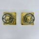Pair of Peil & Putzler ice cube glass wall lamps, 1970s