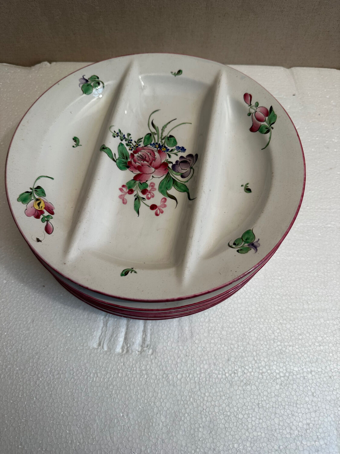6 asparagus plates Luneville early 20th century