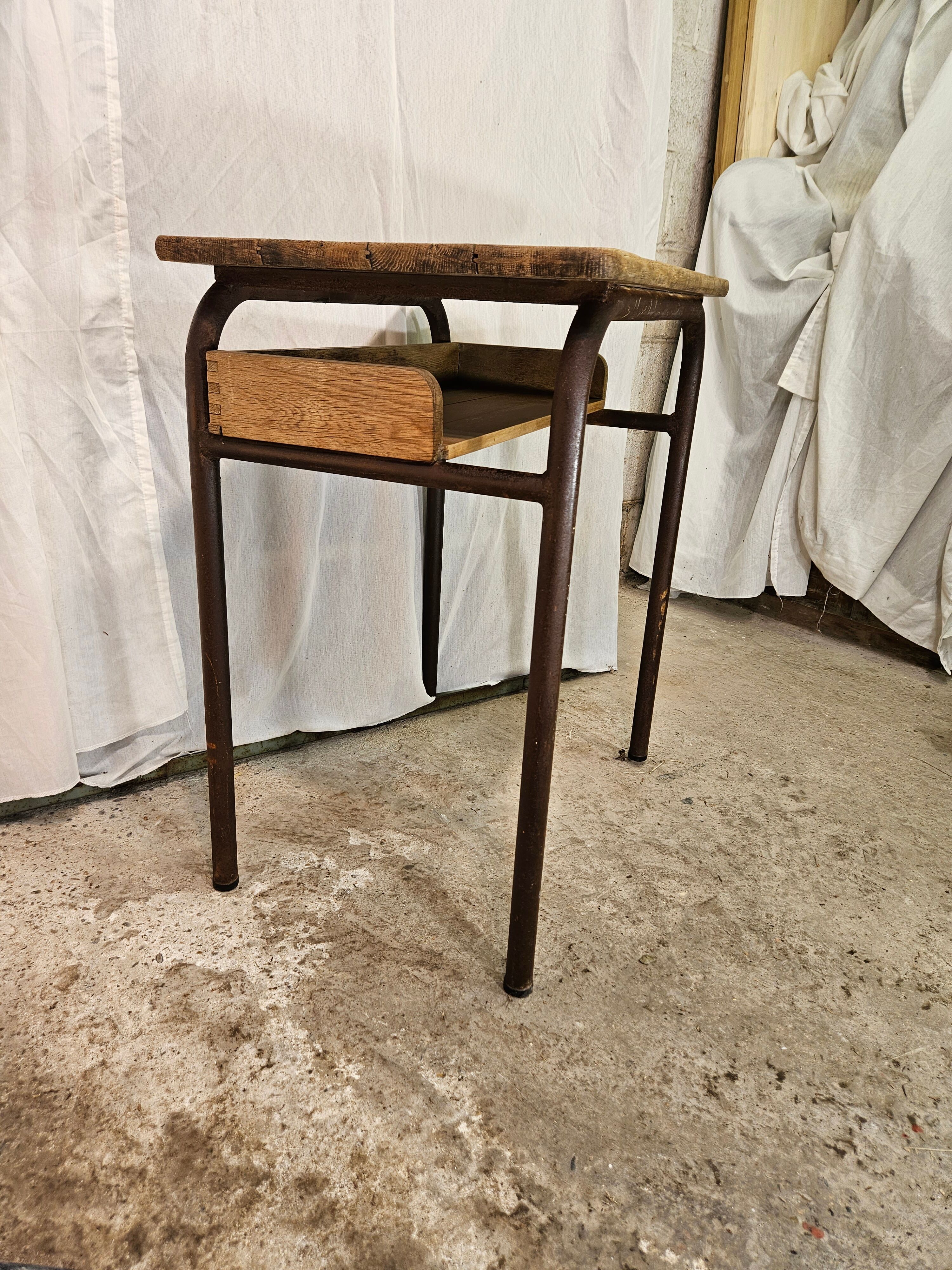 School desk 1950 one place adult size with locker