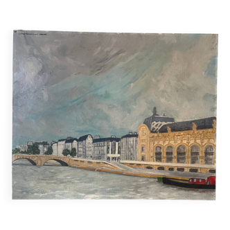 Paris quai d'Orsay, oil on canvas