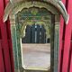 Polychrome teak mirror plant décor India Rajasthan late 1800 97x163cm