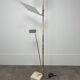 70s design floor lamp, brass and travertine, Hollywood Regency