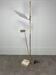 70s design floor lamp, brass and travertine, Hollywood Regency