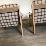 Pair of brutalist armchairs circa 1980's