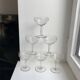 Set of 6 small champagne glasses in crystal engraved 50s