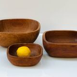 3 nesting teak salad bowls - Vintage - Scandinavian craftsmanship