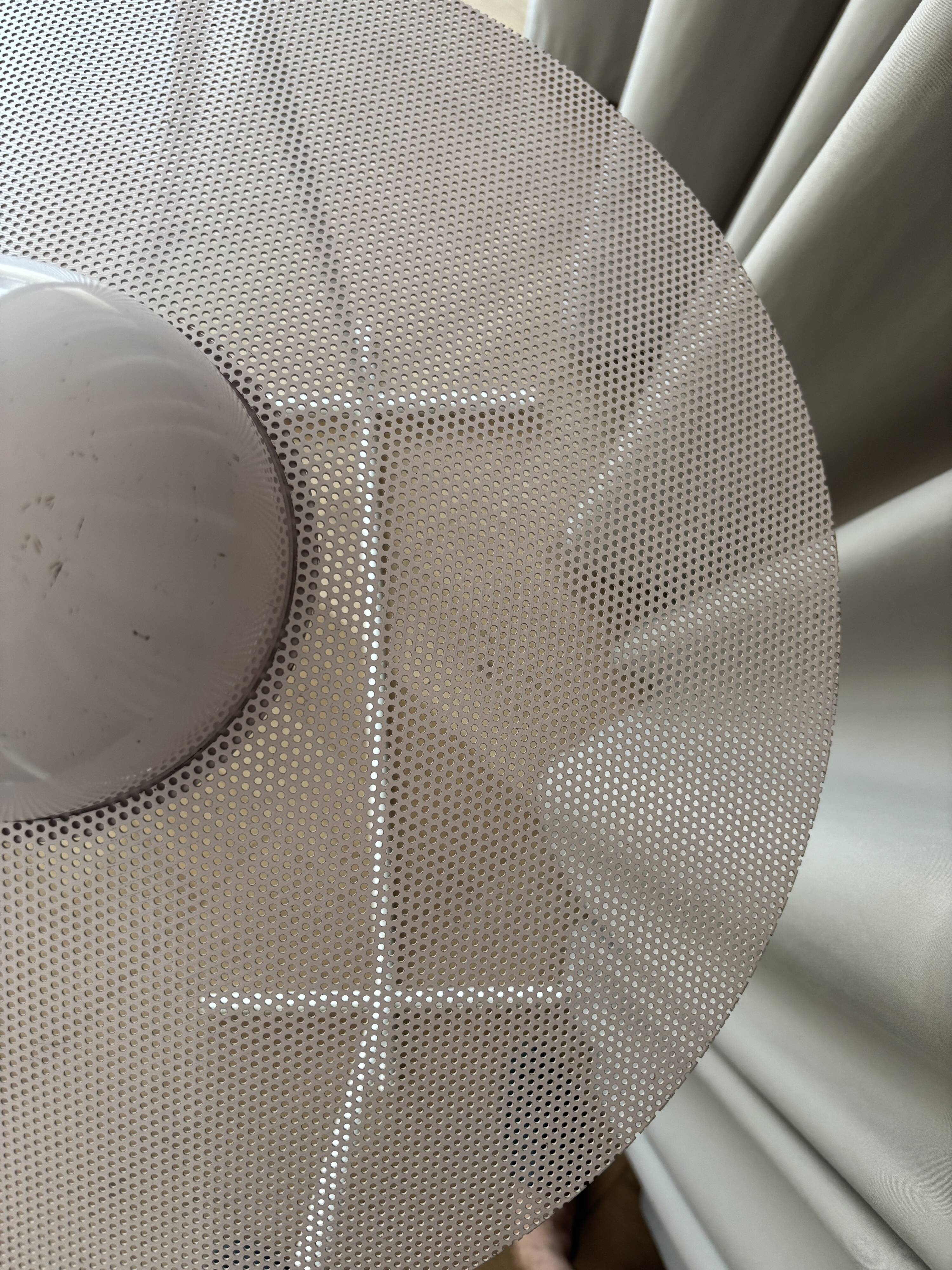 Vintage IKEA LYRIK Pendant Lamp | Soft Pink Perforated Metal | 1984 Scandin