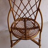 Vintage rattan chair – cross back and vintage spiral seat