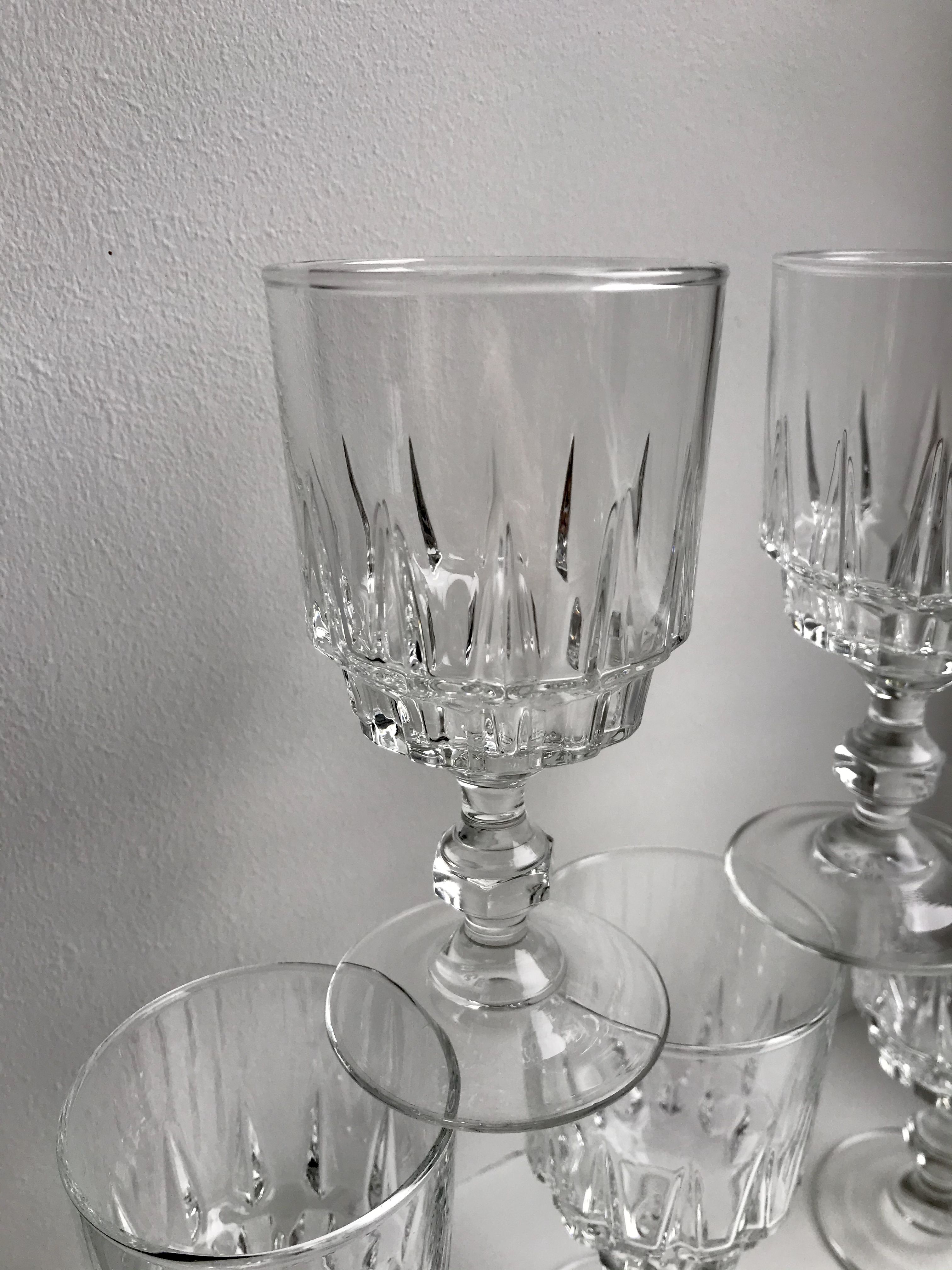 Set of 5 crystal wine glasses 50-60s