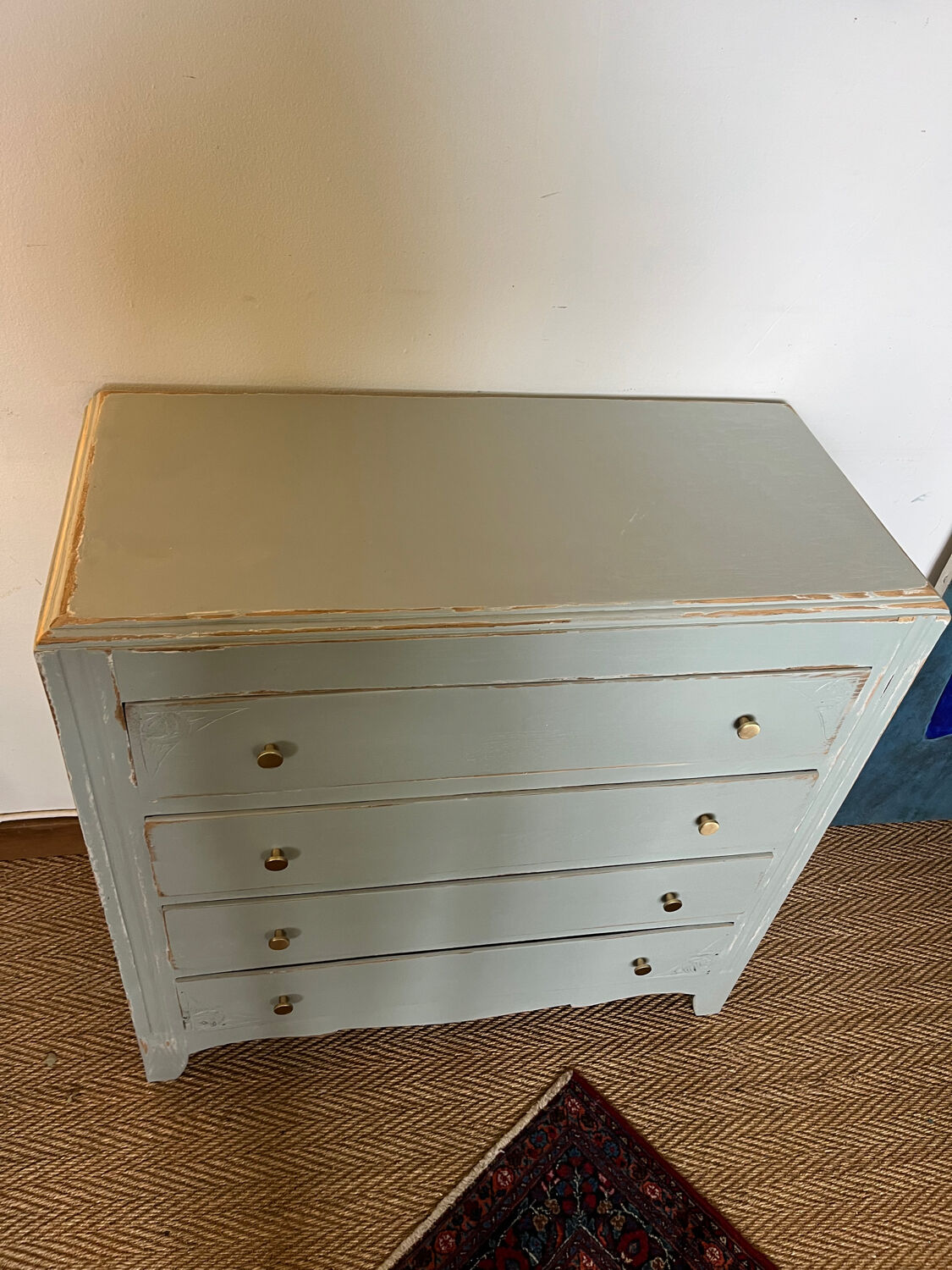 Vintage art deco wood chest of drawers