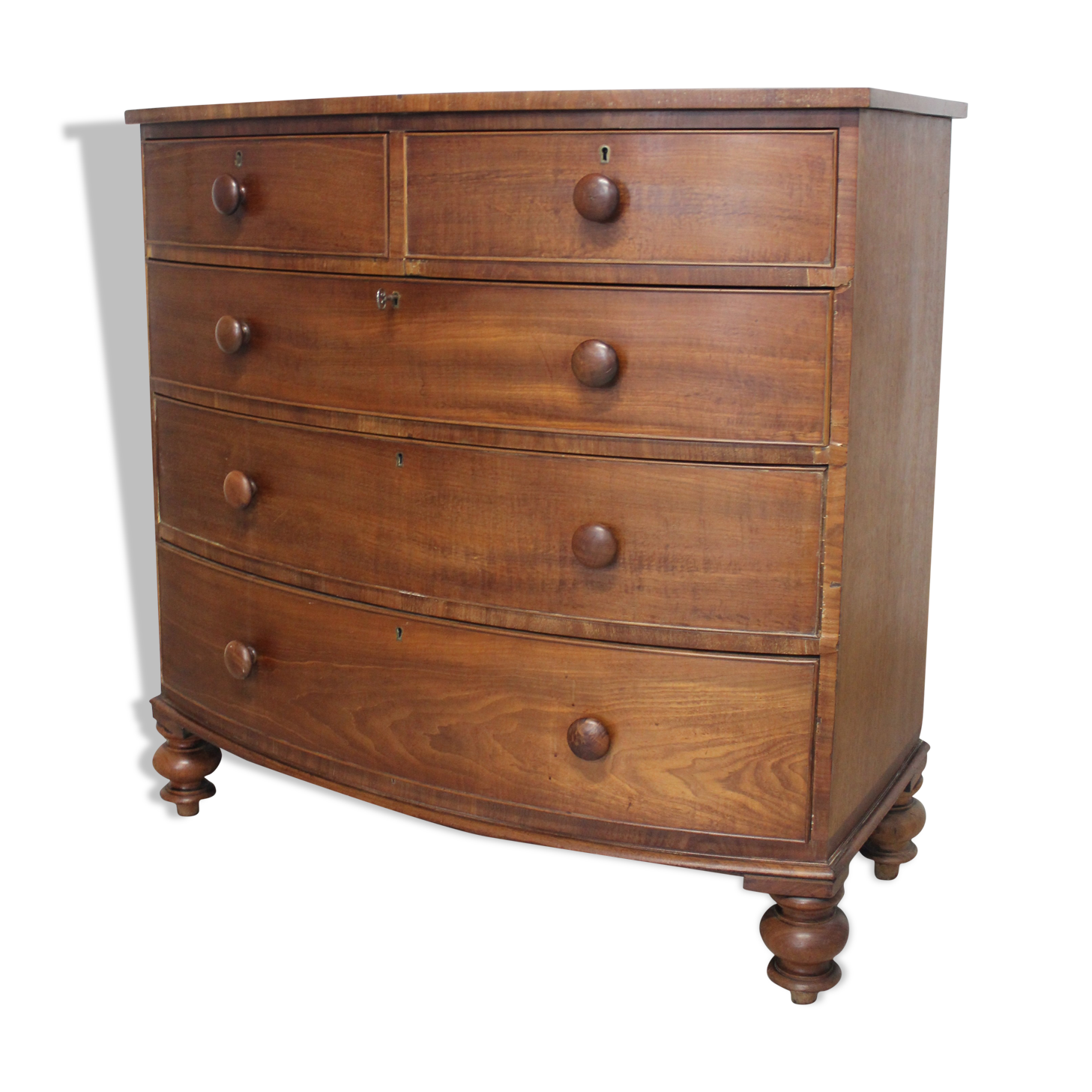 Mahogany veneer curved, English work, circa 1840