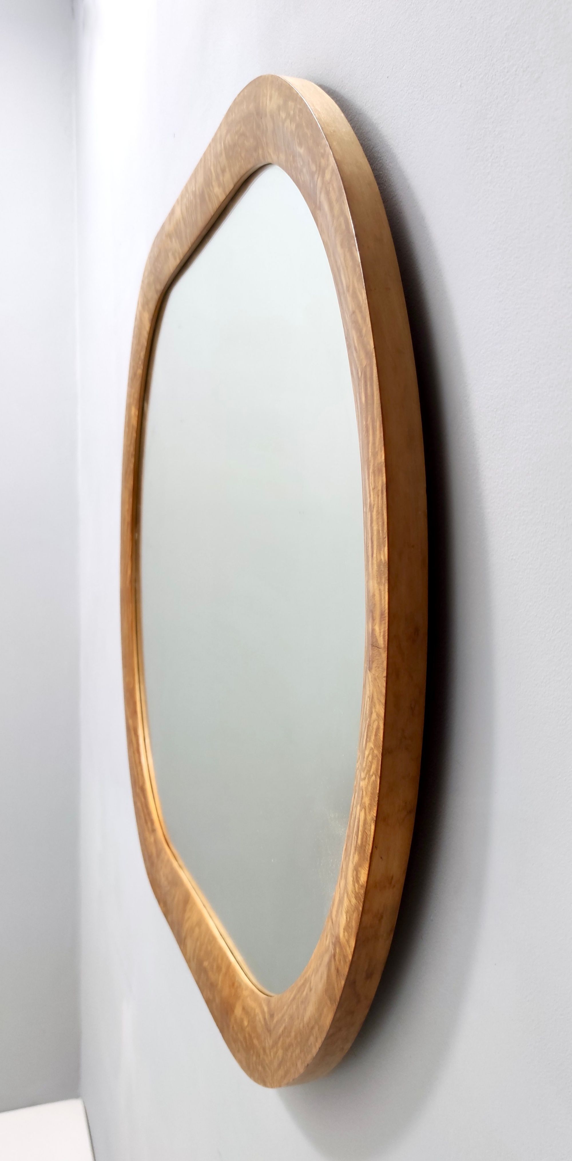 Oval Vintage Wall Mirror with Ash Root Frame, Italy