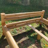 Vintage bed 160x200 and 2 bamboo bedsides