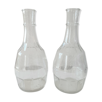 Pair of bistro style table decanters