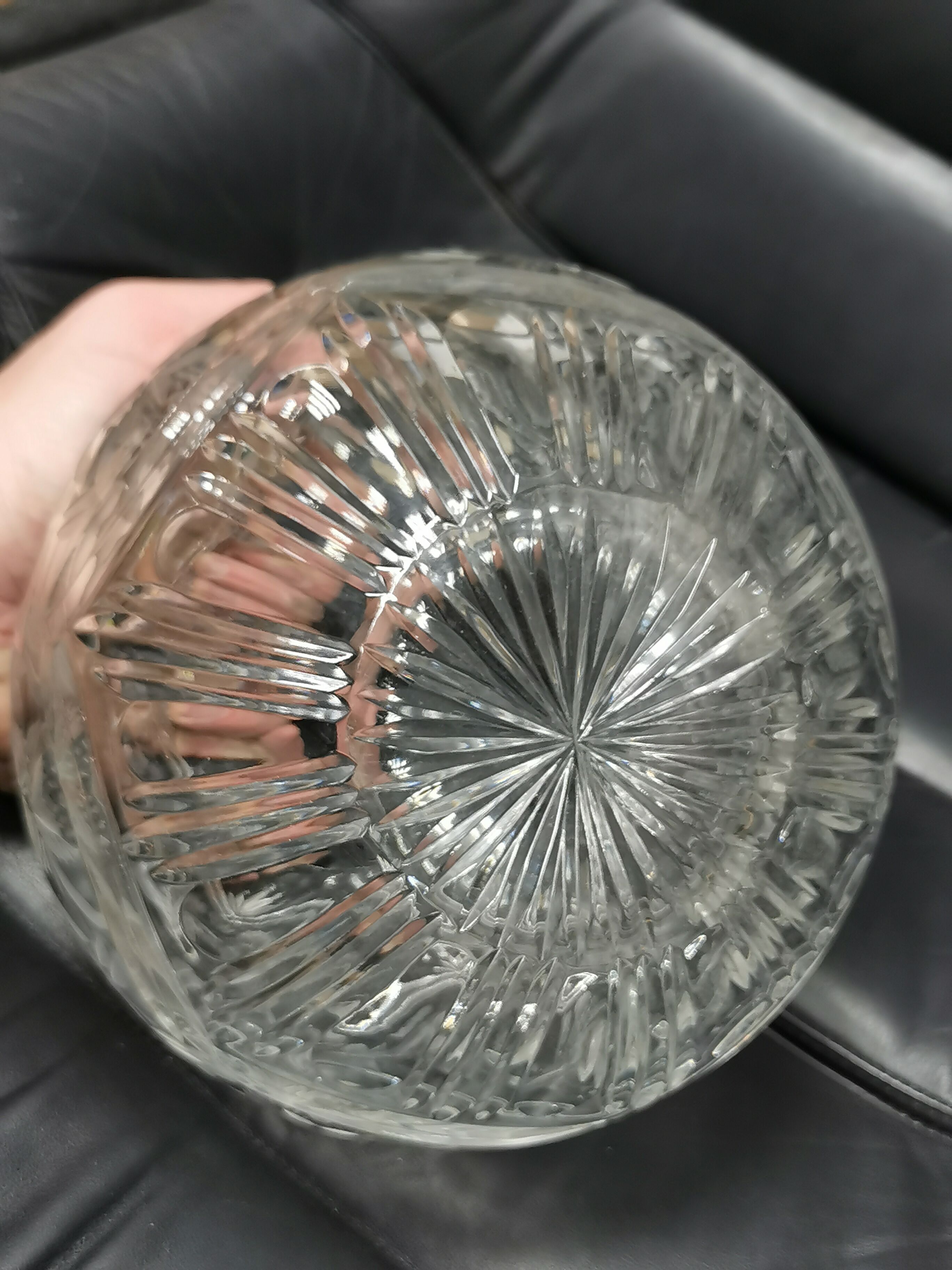 Vintage Ball Vase in Cut Crystal Violetta , Poland