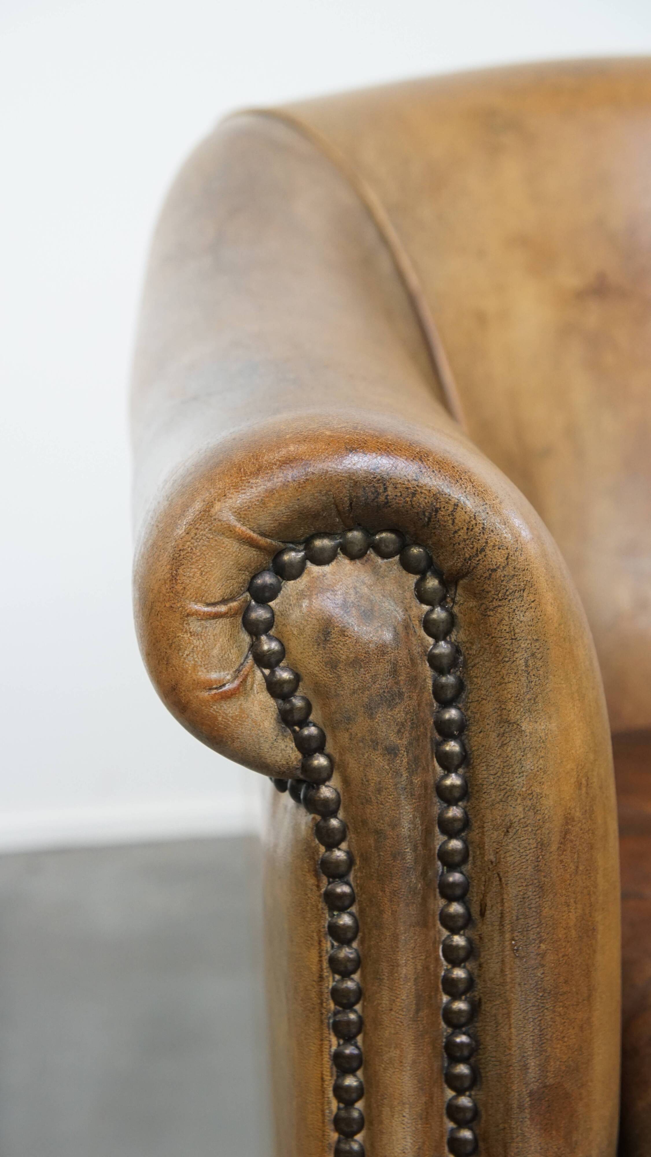 Set of 2 Sheepskin Leather Club Chairs by Nico van Oorschot