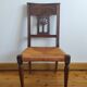 Chauffeuse,chaise basse sculptée XIXe-decor épis de blé