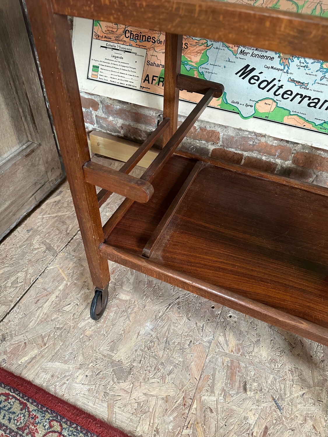 Bar - antique serving trolley on wheels