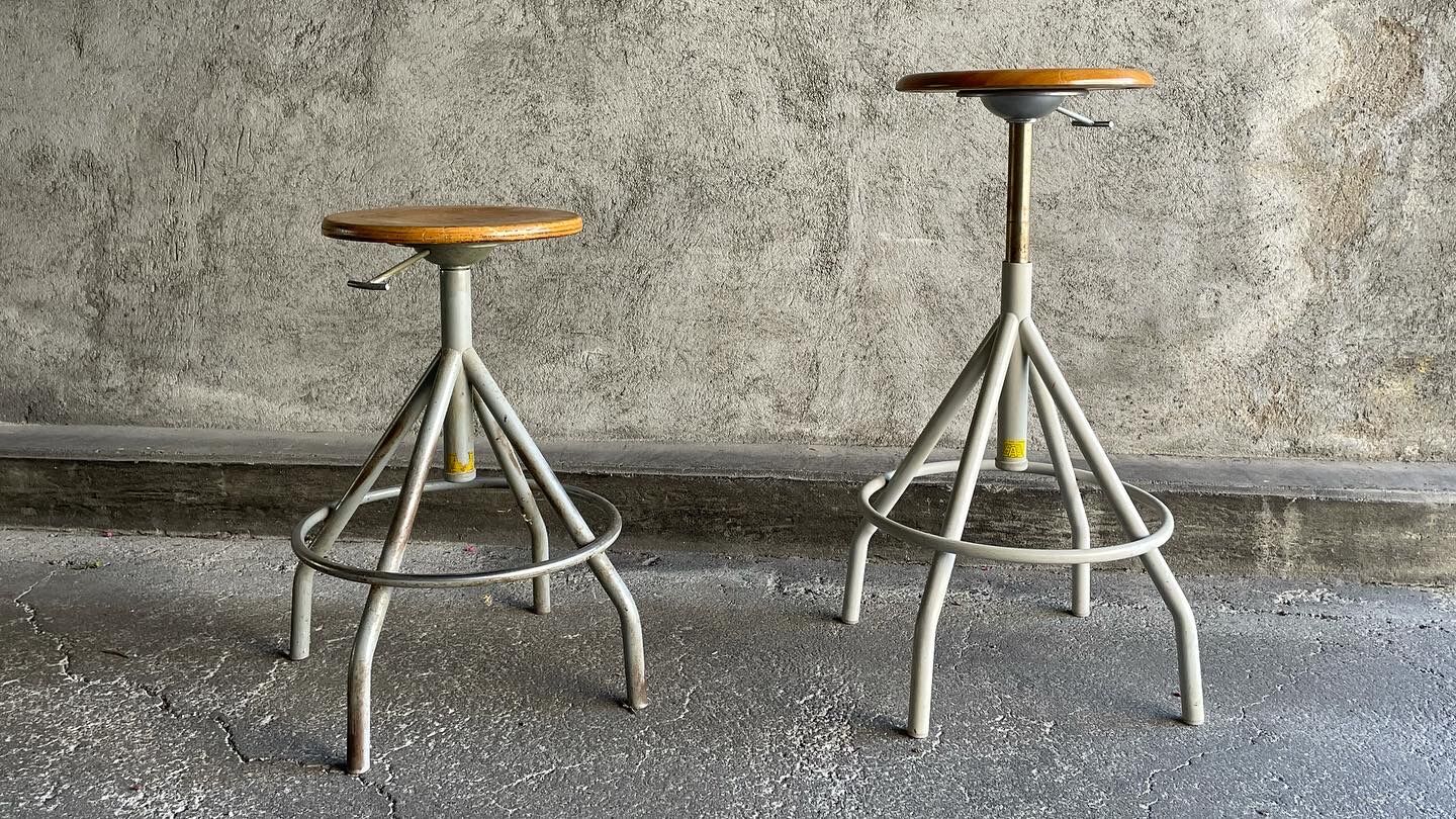 Pair of BAO workshop stools, 1950s