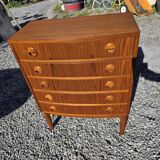 Scandinavian curved teak commode, Kai Kristiansen, 1960