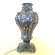 Art Nouveau pewter lamp base - faux candle