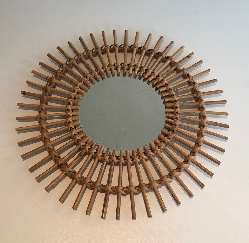 Small rattan mirror