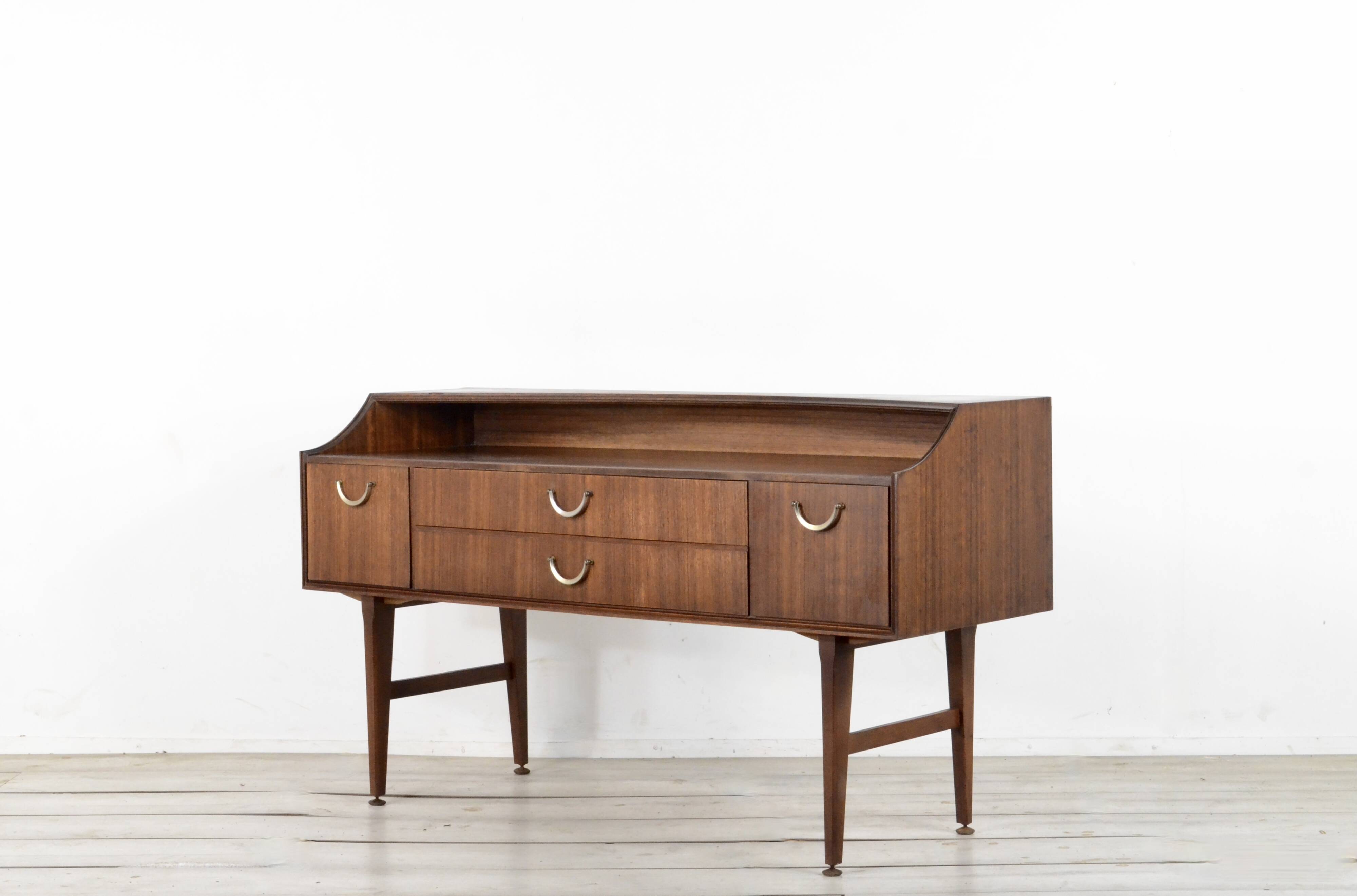 Buffet Meredew en teck et laiton des années 50. Style vintage moderne / danois.