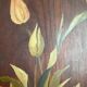 Peinture bouquet de fleurs sur bois 40 X 20
