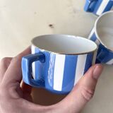 Set of 3 FOX TROTT coffee cups from Sarreguemines, 1930s, Art Deco service.