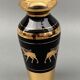 Vase in opaline or opaline glass 1960 decor golden antelopes