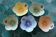 Set of 5 floral ceramic bowls, Italy – 1970s