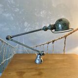 Jieldé articulated lamp with 2 arms, Vespa green, retro industrial design, vintage workshop lamp from the 1950s-60s.