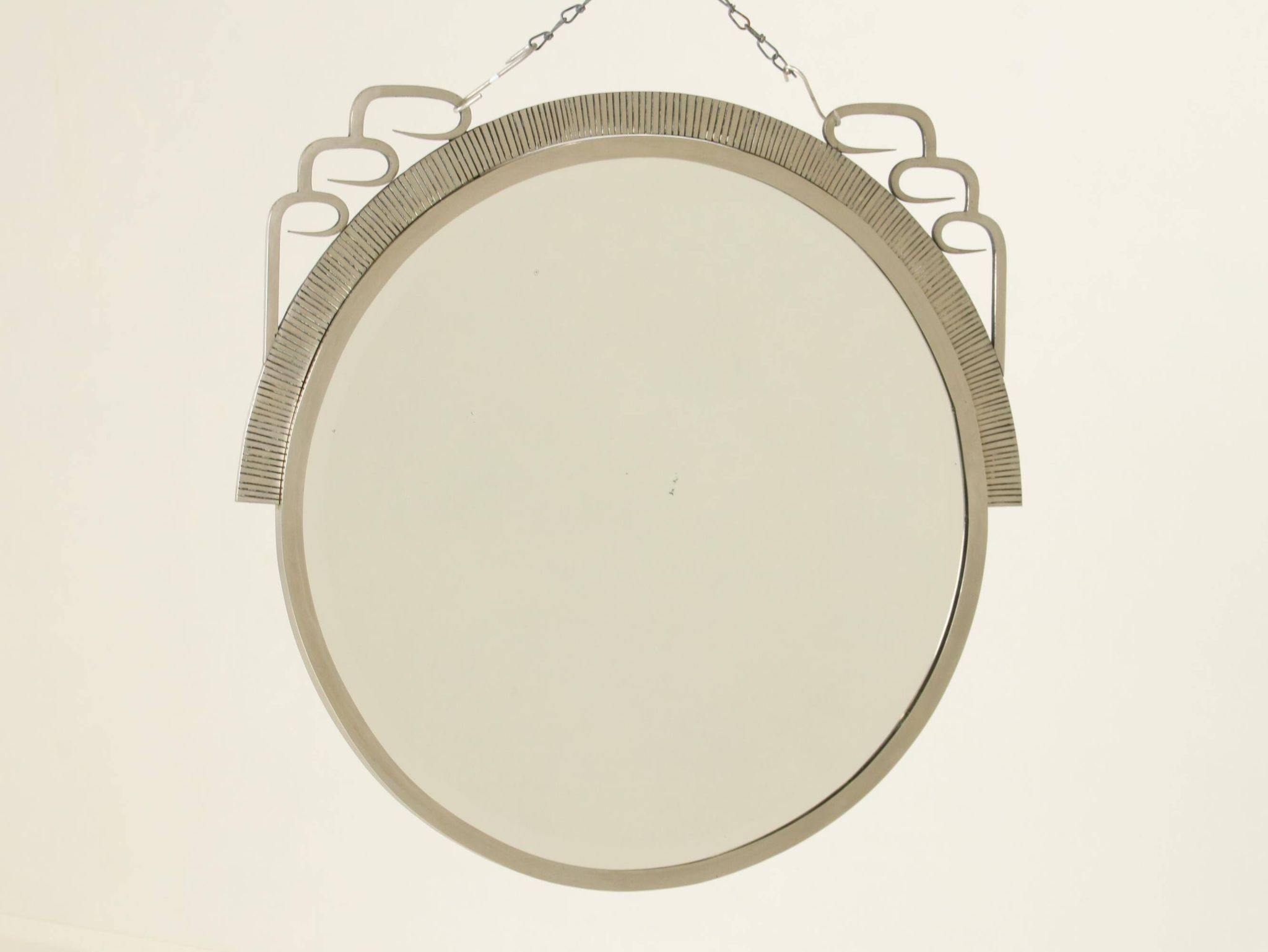 Art Deco Mirror With Hand-Forged Iron Frame, Belgium, 1920s