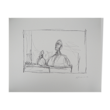 Alberto GIACOMETTI : Buste à l’atelier - Lithographie signée