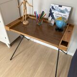 Vintage folding desk in wood and metal – 1960s