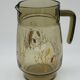 Pitcher and 6 lemonade glasses - wheat cob decoration - Luminarc France - vintage 70s