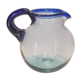 Pitcher blown glass shades of blue