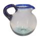 Pichet verre soufflé nuances de bleu