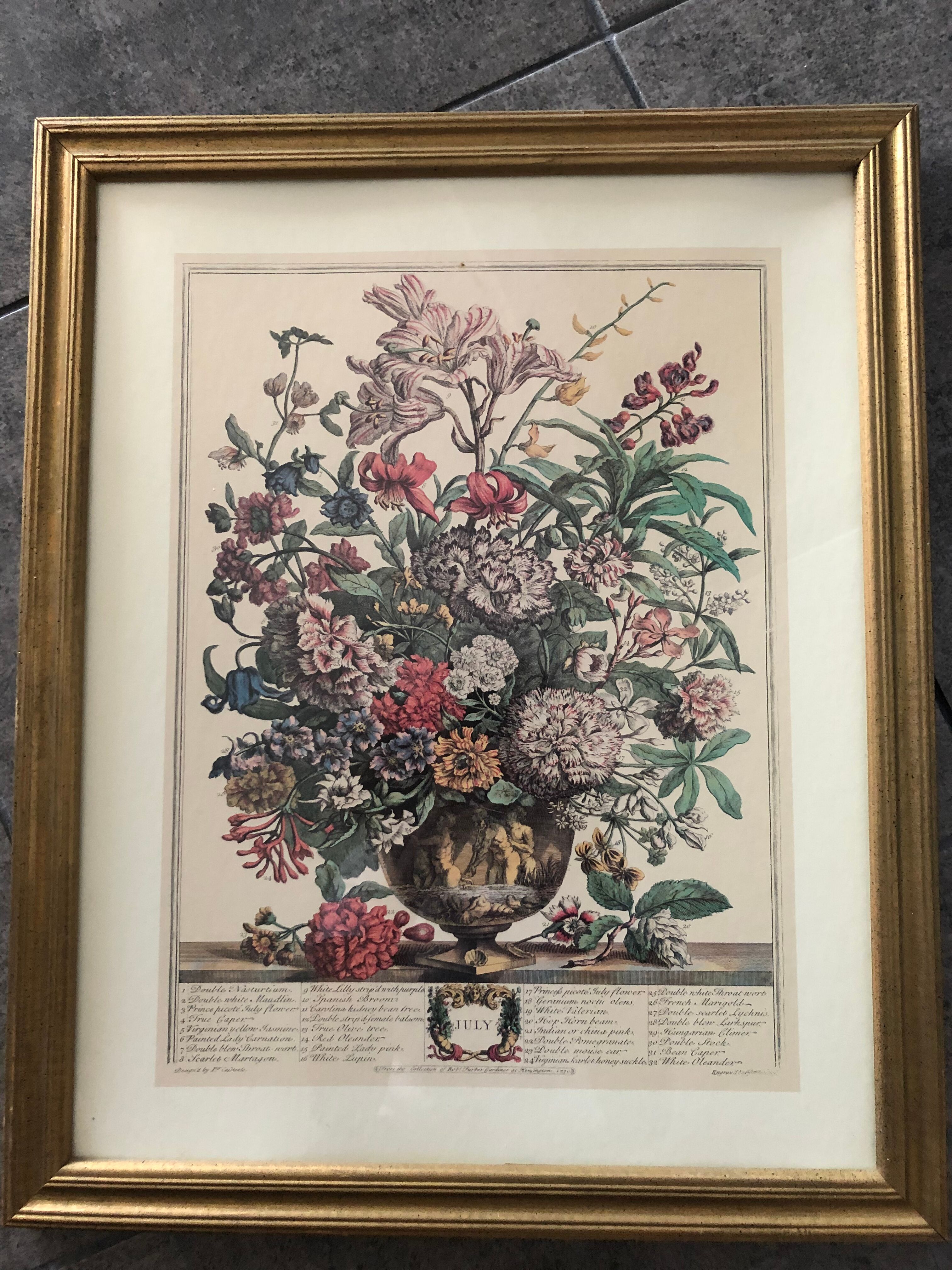 Table poster of the month of July