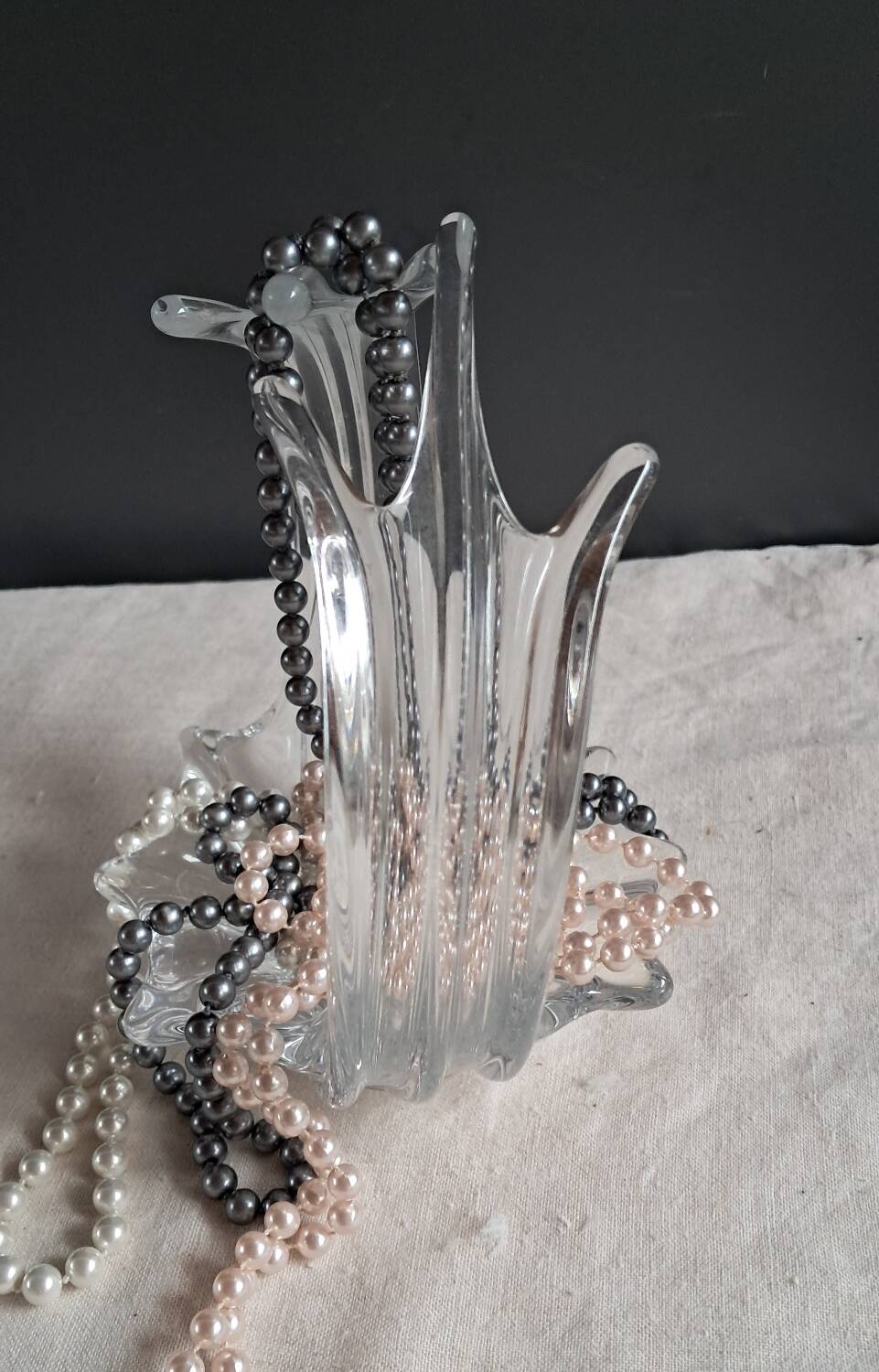 Art Deco crystal basket