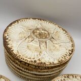 10 Longchamp earthenware oyster plates, 1960
