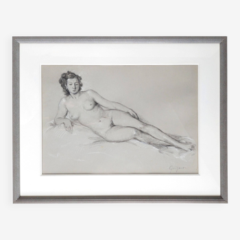 Tableau femme nue alanguie