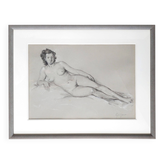 Tableau femme nue alanguie