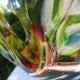 Large Makora handmade glass vase from the 70s