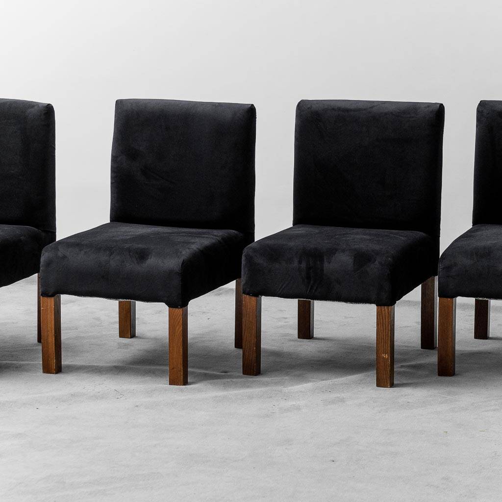set di quattro sedie velluto legno anni '70 vintage modernariato