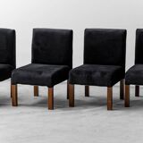 set di quattro sedie velluto legno anni '70 vintage modernariato