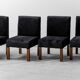 set di quattro sedie velluto legno anni '70 vintage modernariato