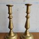 Pair of brass candle holders