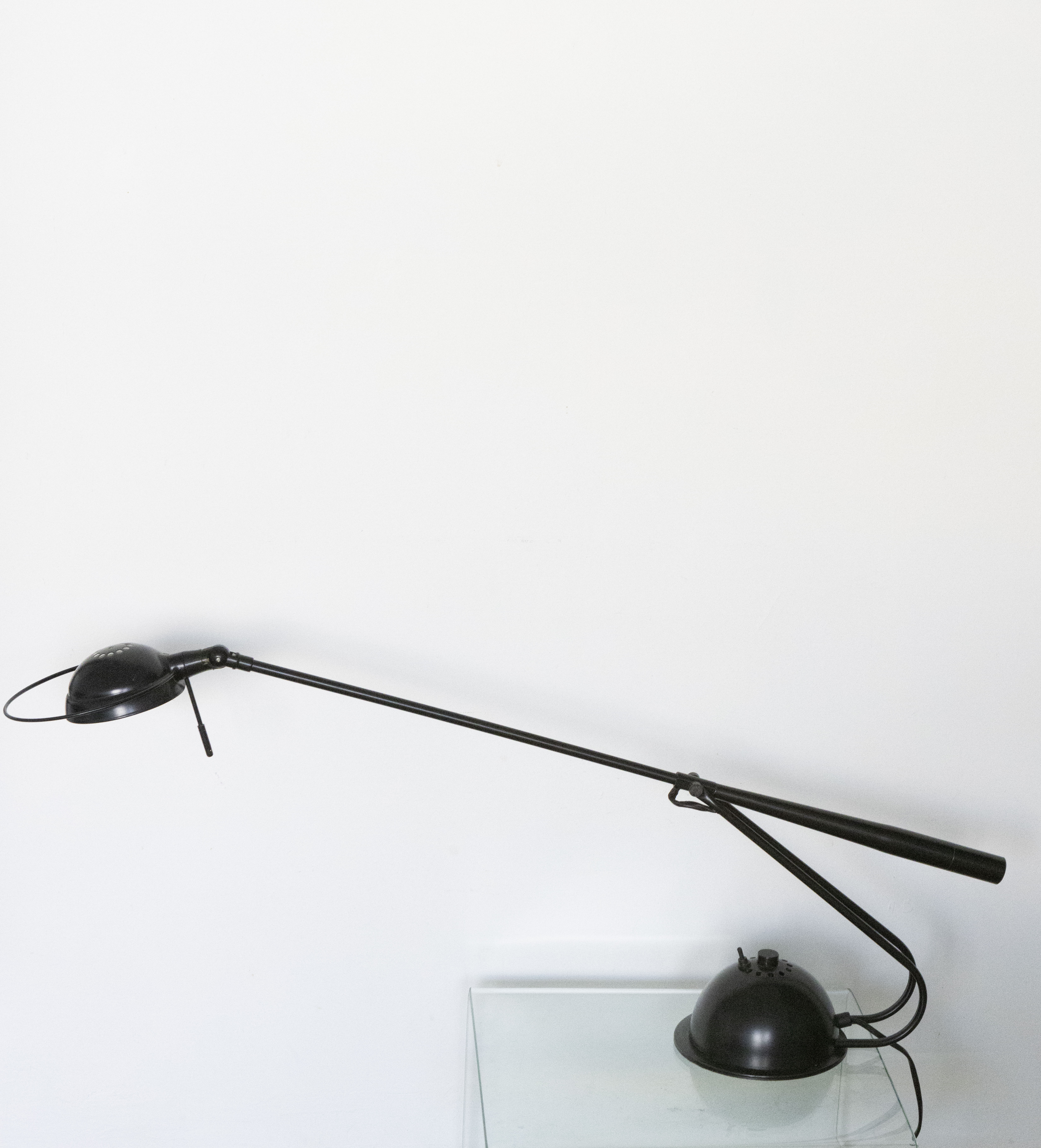Vintage balance lamp aluminor black lacquered metal